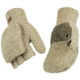 thumbnail image 1 of Kinco 5210-M Alyeska Grey Lined Ragg Wool Half Finger Gloves With Pocket and Pvc Dots on Palm (Size: M), 1 of 3
