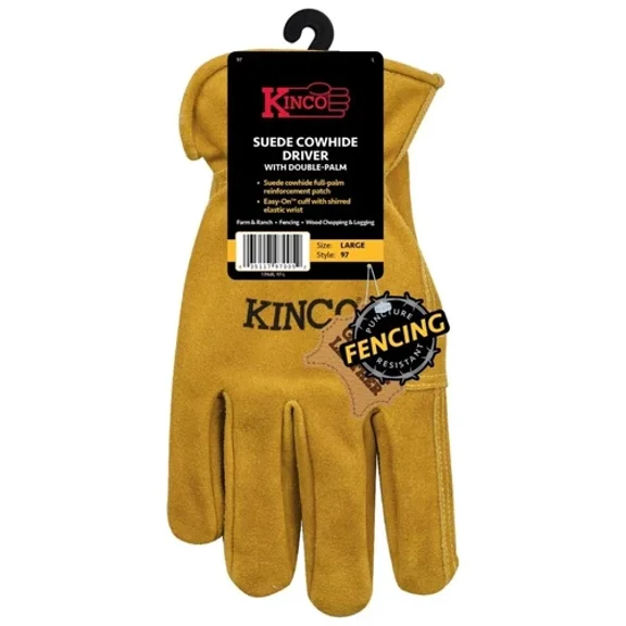 Kinco 97 X-Large Men'S Leather Fencing Work Glove Suede Cowhide 8634974