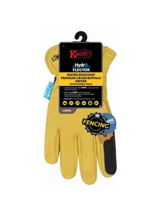 KINCO 901-S Men's Pigskin Leather Ski Glove, Heat Keep Thermal Lining,  Draylon Thread, Small, Golden 