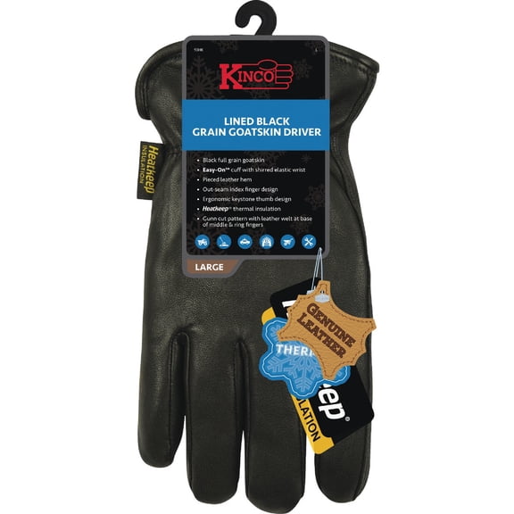 Kinco International Kinco Men's Full Grain Goatskin Insulated Driver Glove - Pack of 4