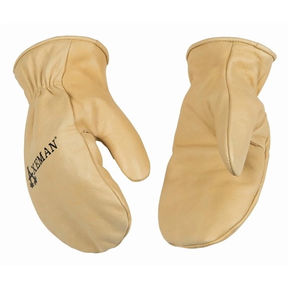 Kinco Lined Cowhide Leather Cold Weather Mittens with Signature Heatkeep Thermal Insulation, Easy-On Cuff, Naturally Water-Repellent Style No. 1930
