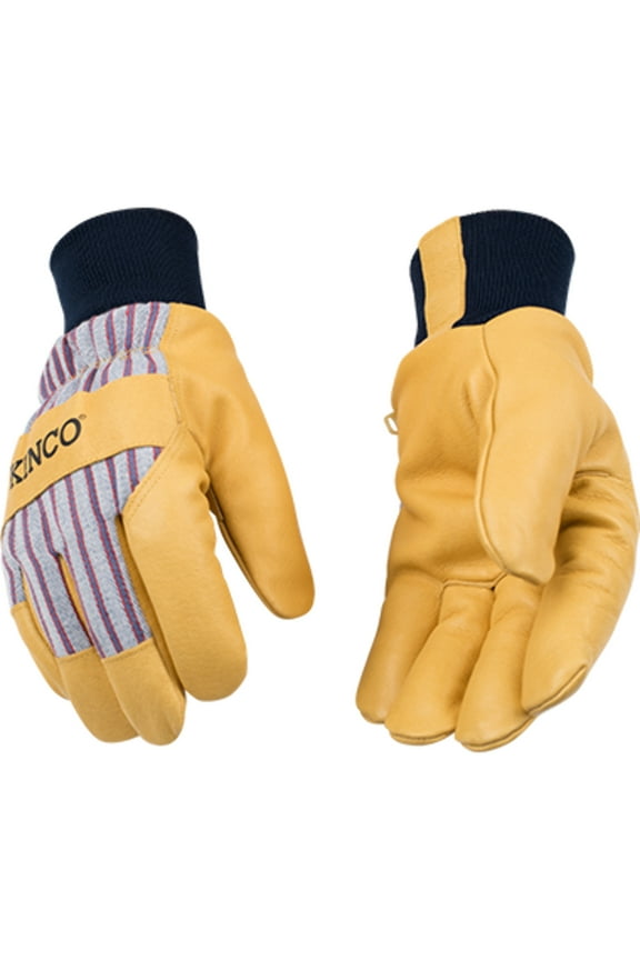 Otto Striped Men's Large Pigskin Leather Palm Thermal Insulated Work Glove