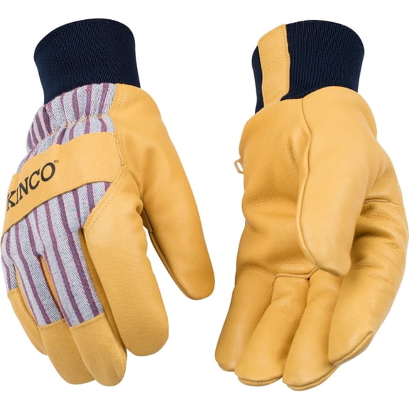 Kinco Otto Striped Mens Medium Pigskin Leather Palm Thermal Insulated Work Glove
