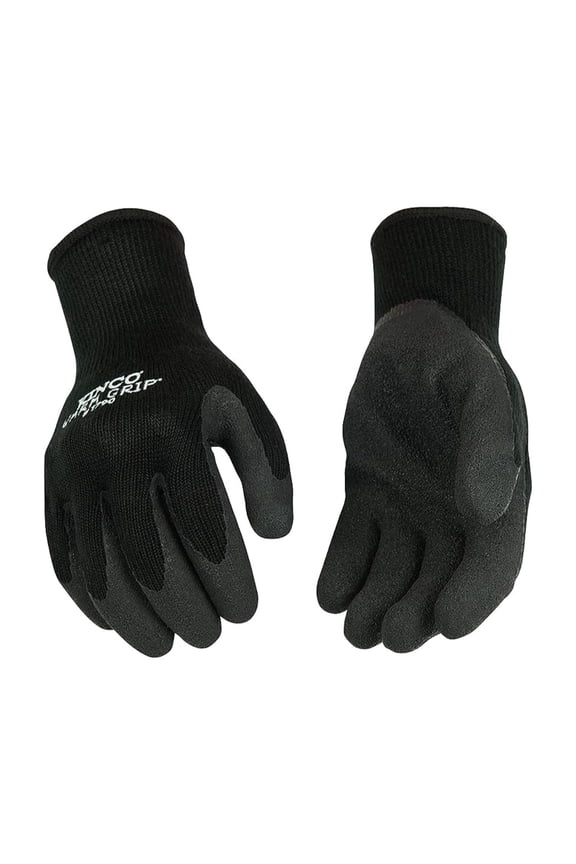 Thermal Knit Shell & Latex Palm Work Gloves, Black/Gray, XL