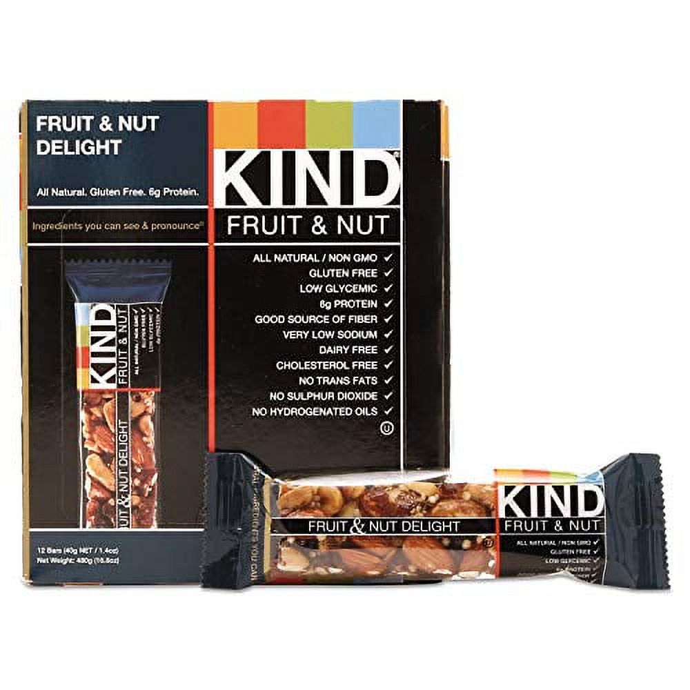 Kind 17824 Fruit And Nut Bars, Fruit And Nut Delight, 1.4 Oz, 12/Box