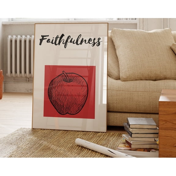 Kind Affirmation Fruit! Boho, Minimalist Modern Art, Retro Christian Art, File Wall Art, Modern Wall Decor, 24x36 UNFRAMED