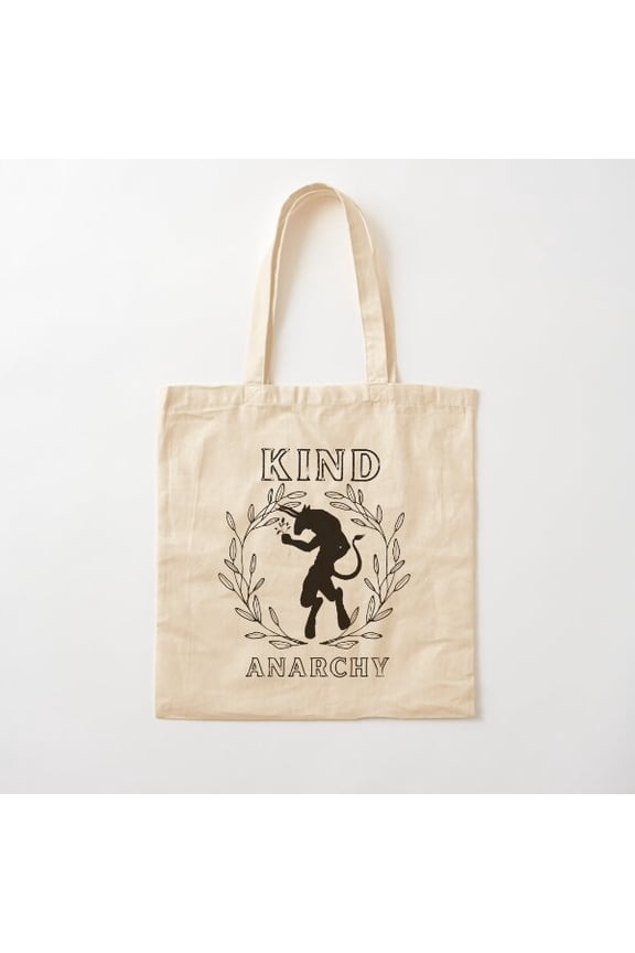 Kind Anarchy Canvas Tote Bags, Reusable Shopping Bag