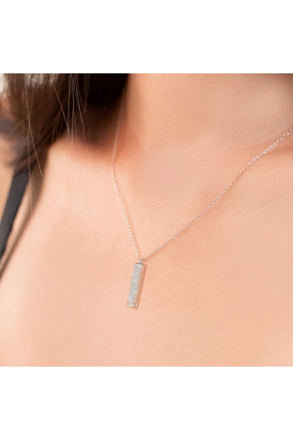 Be Kind Of A B Necklaces For Women With Hidden Message Necklace Be Kind Of A B 3D Engraving Vertical Bar Necklace Best Friend Necklace Stainless Steel Square Tubes Pendant To Best Friends Si[o2949]