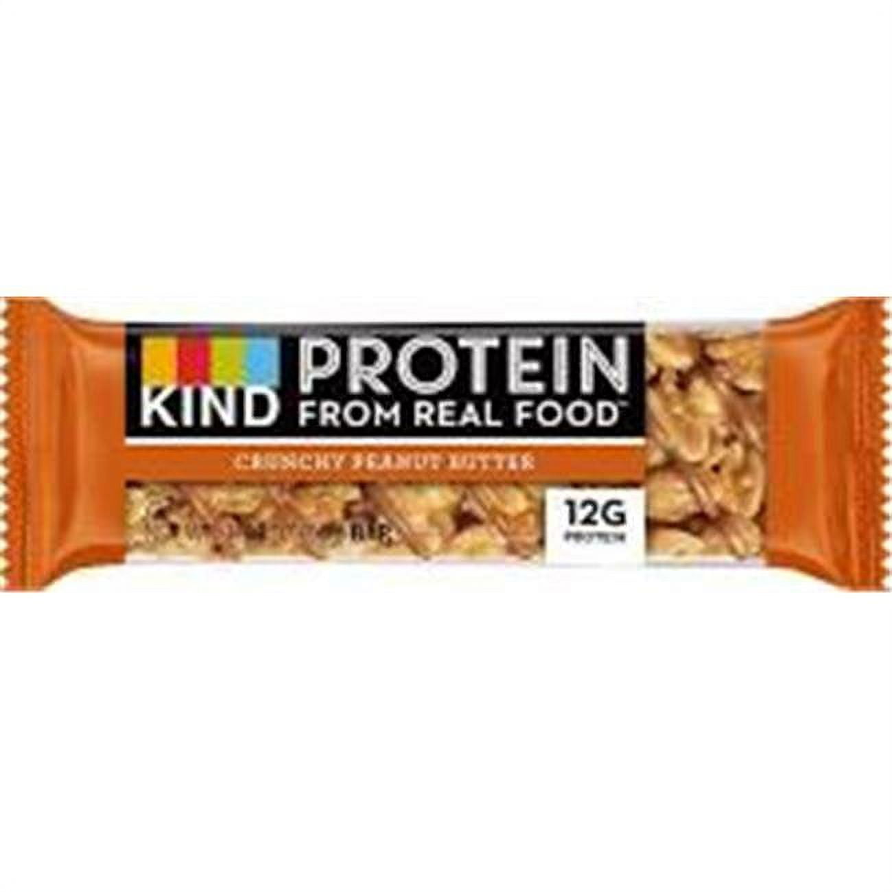 Kind Bar Protein Bar, Crunchy Peanut Butter, Gluten Free, 12g Protein, Pack of 12, Size 1.76 oz
