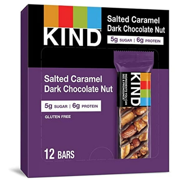 Kind Bars Gluten Free, Salted Caramel & Dark Chocolate Nut (Pack Of 12)