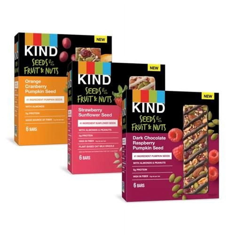 Kind Protein Raspberry Kind Bars Seeds, Fruit And Nuts Variety Pack, Strawberry, Dark ...