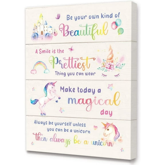 Be Your Own Kind Of Beautiful Canvas Prints Wall Artwork Ready to Hang for Kids Girls Nursery Home Bedroom Decor-Inspirational Canvas Wall Art Gifts for Teens Girls 12" x 16" in