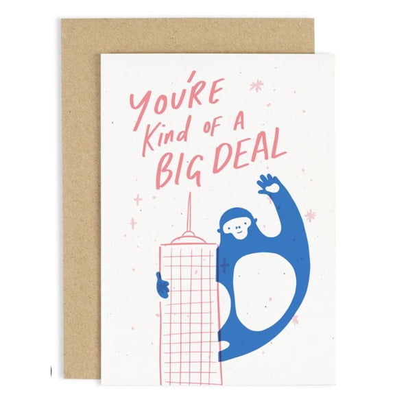 You're Kind of a Big Deal Greeting Card  Fun Illustrated Monkey Design  Blank Inside, Envelope Included  Perfect for Celebrations, Congratulations, and Special Occasions