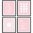 thumbnail image 1 of Kind Brave Smart Affirmations Yellow Sun Sunshine Hearts Poster Prints for Girls Kids Room Playroom Decor,Girl Nursery Decorations Prints Wall Art Unframed 4pcs,Girls Kids Gifts, 1 of 6
