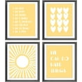 thumbnail image 1 of Kind Brave Smart Affirmations Yellow Sun Sunshine Hearts Poster Prints for Girls Kids Room Playroom Decor,Girl Nursery Decorations Prints Wall Art Unframed 4pcs,Girls Kids Gifts, 1 of 6