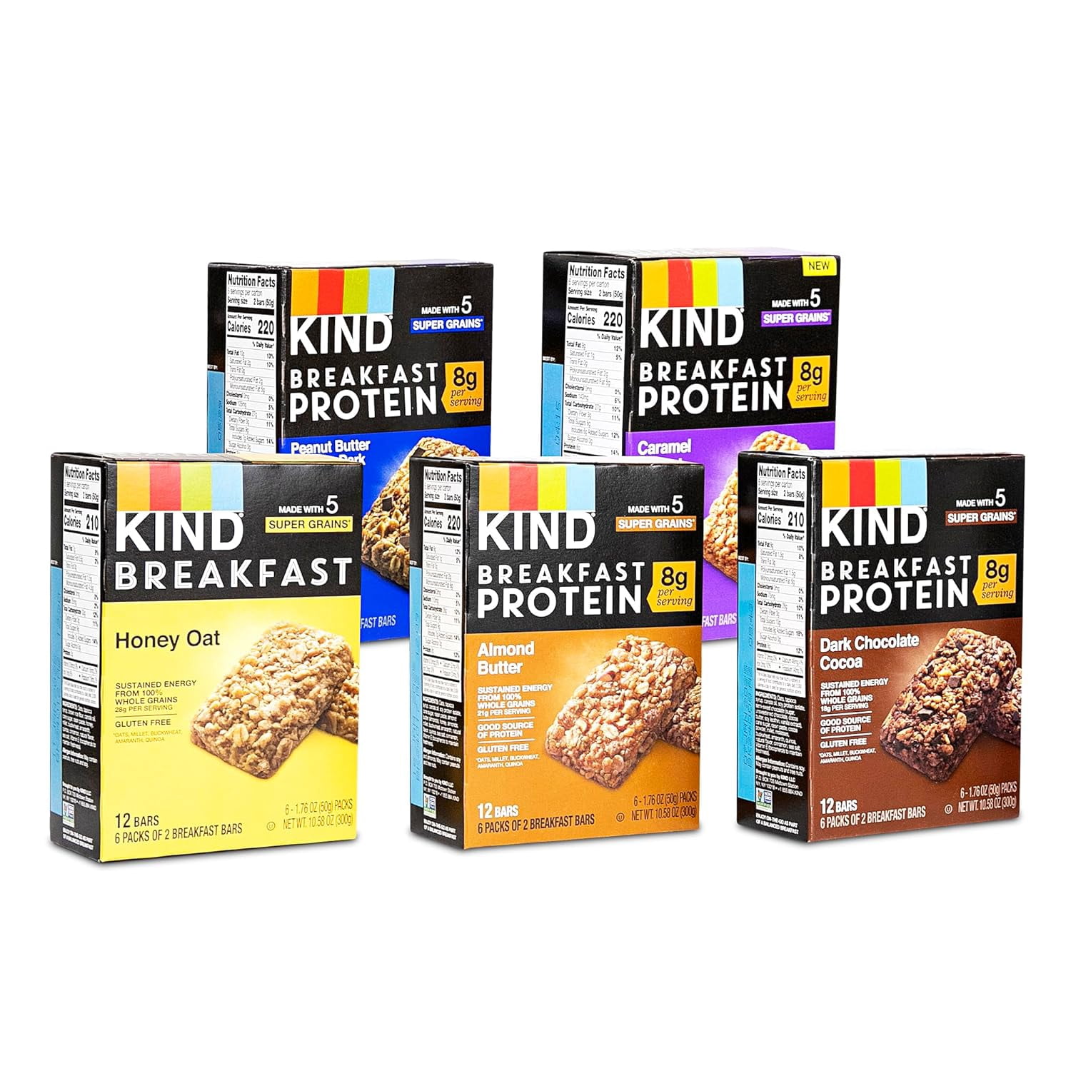 Kind Breakfast Bar, Protein Variety 5 Pack (6 X 2 Bars Ea) Contains: 1 ...