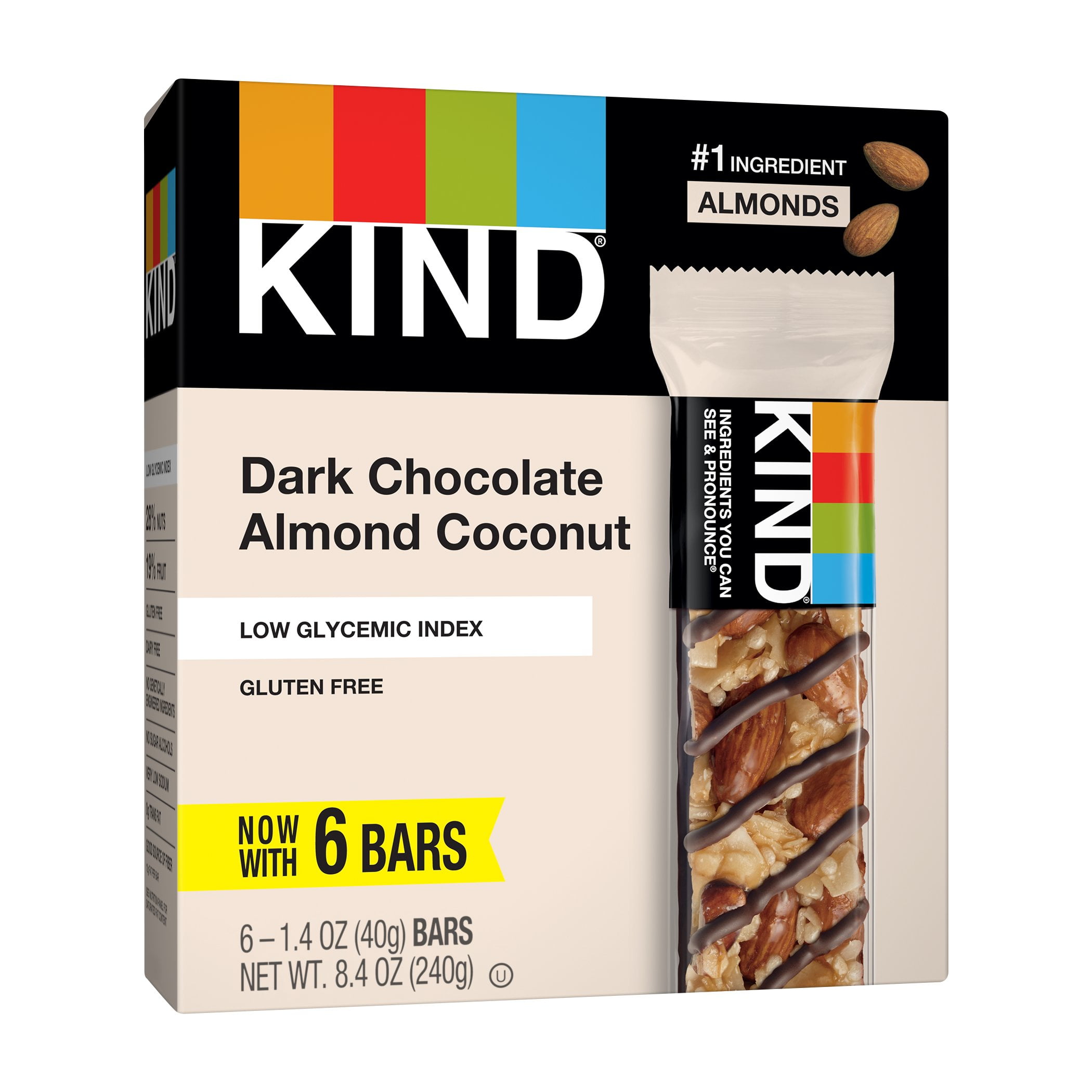 Kind Dark Chocolate Almond & Coconut Bars - 6 ct- Pack of 2