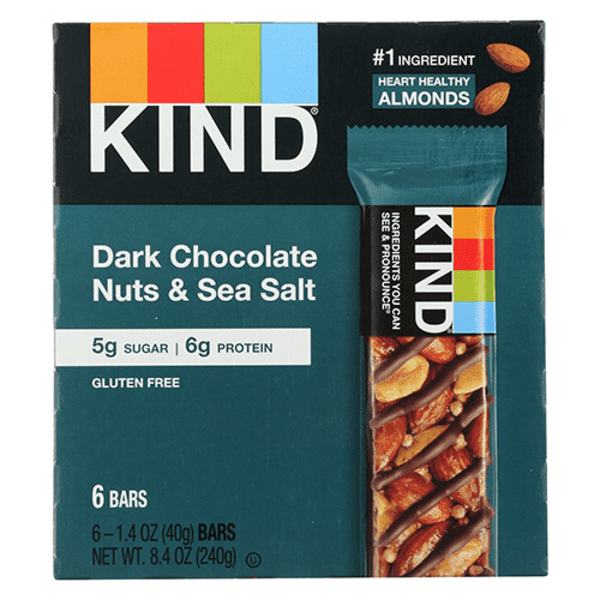 Kind Dark Chocolate Nuts & Sea Salt Bars 6 Pack Case 1.4 oz - Pack of 5