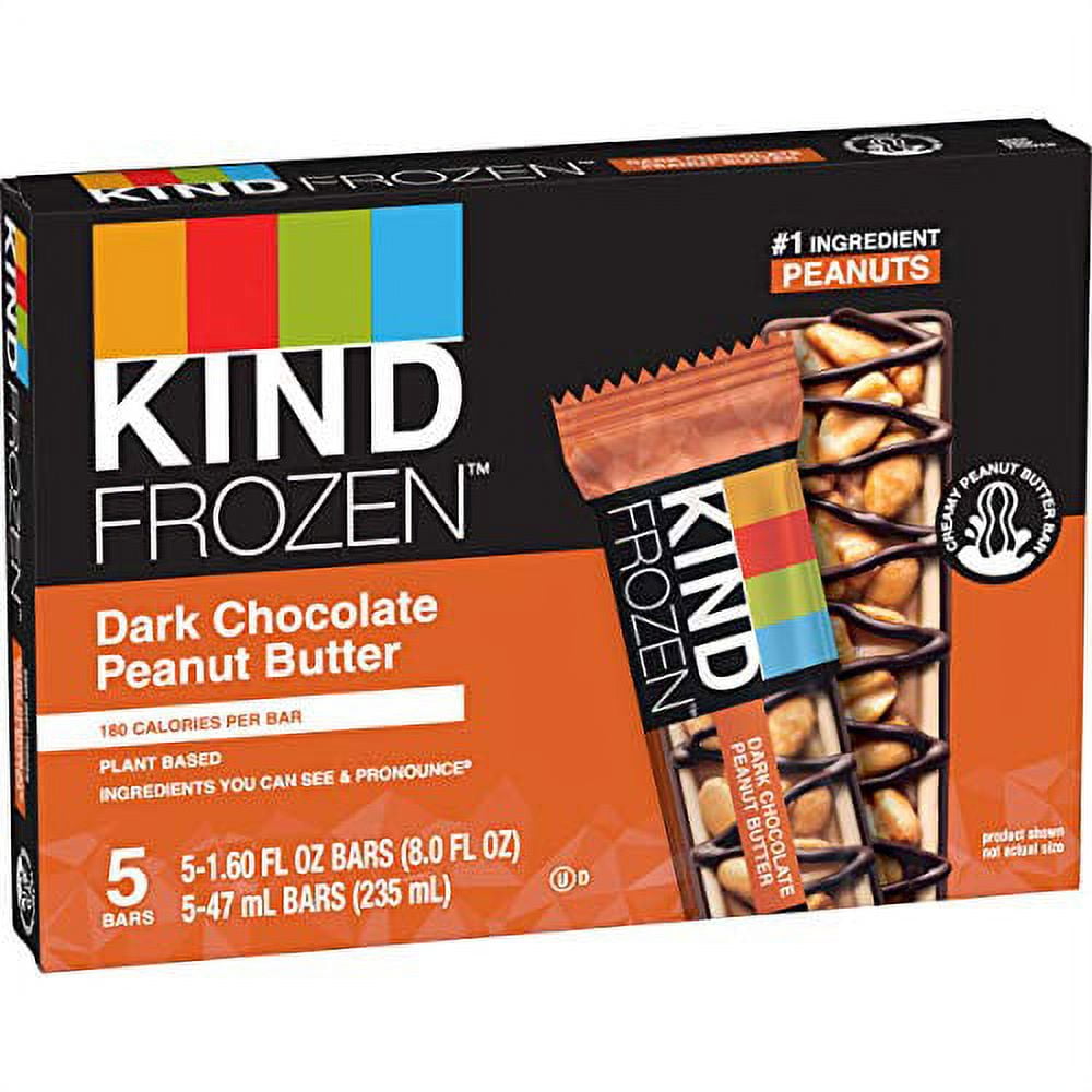 Kind Frozen Dark Chocolate Peanut Butter Treat Bars, 1.60 Oz Pack Of 5 (Pack of 4)