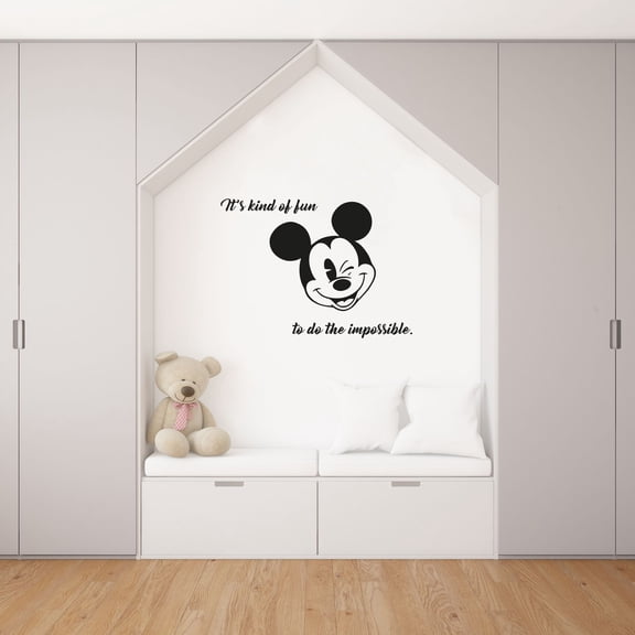 Kind Of Fun Cute Mouse Quote Cartoon Cartoon Quotes Wall Sticker Art Decal for Girls Boys Room Bedroom Nursery Kindergarten House Fun Home Decor Stickers Wall Art Vinyl Decoration Size (8x10 inch)