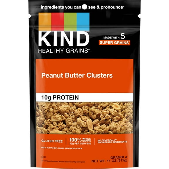 Kind Healthy Grains Granola - Peanut ButterClusters - 11 oz- Pack of 2