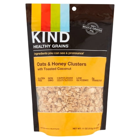 Kind Healthy Grains Oats & Honey Clusters with Toasted Coconut Granola, 11 oz, 6 pack