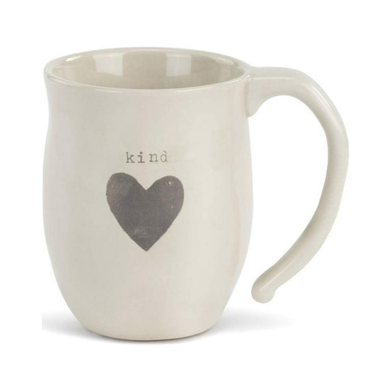 Kind Heart Cream Inspirational 16 ounce Ceramic Stoneware Coffee Mug