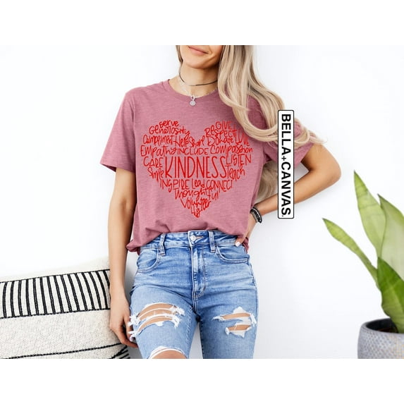 Be Kind Heart Graphic Tee: Kindness Heart Shirt, Kindness , Inspirational Shirt, Teacher , Positive Message Tee, Teacher Life Tee TSHIRT All Size S-5XL