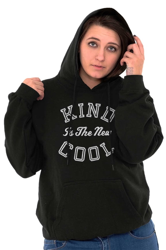 Kind Is the New Cool Positive Quote Women Plus Size Graphic Pullover Hoodie Brisco Brands 3X