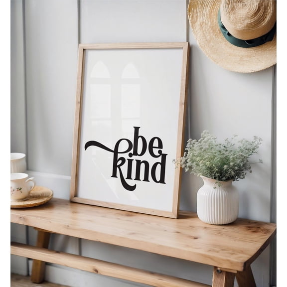 Be Kind Kindness Quote Wall Art, Bathroom Kitchen Living Dining Room Wall Decor, Inspirational Positive Reminder, Classroom Playroom Unframed Paper Print