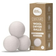 Kind Laundry 100% Pure Wool Dryer Balls, 3 Count