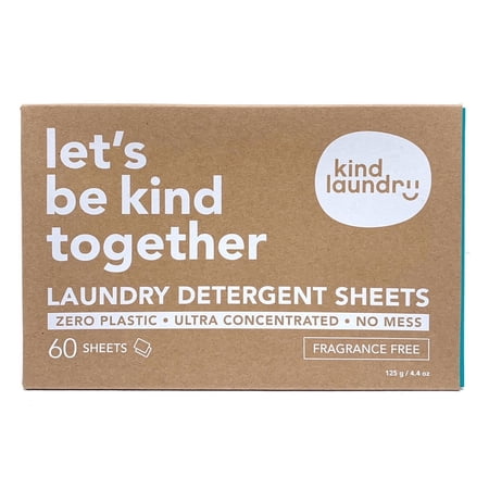 Kind Laundry Detergent Sheets Fragrance Free, 60 Count