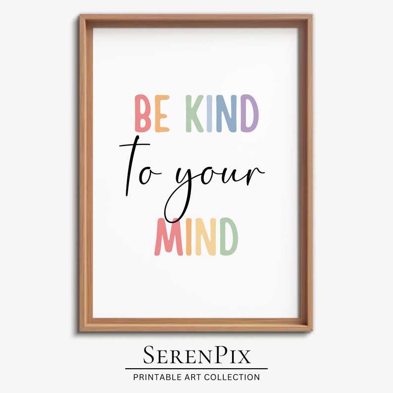 Be Kind To Your Mind, Kids Wall Art, Inspirational Posters, Classroom ...