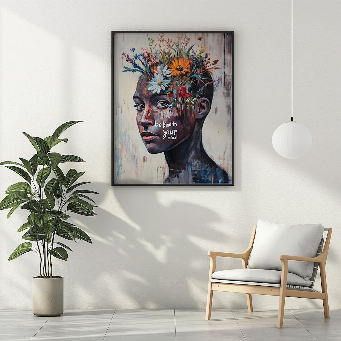 Be Kind To Your Mind Printable Wall Art Mental Health Poster Wildflower ...