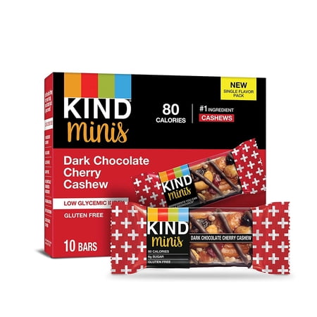 Kind Minis Dark Chocolate Cherry Cashew -- 10 Bars Pack of 2