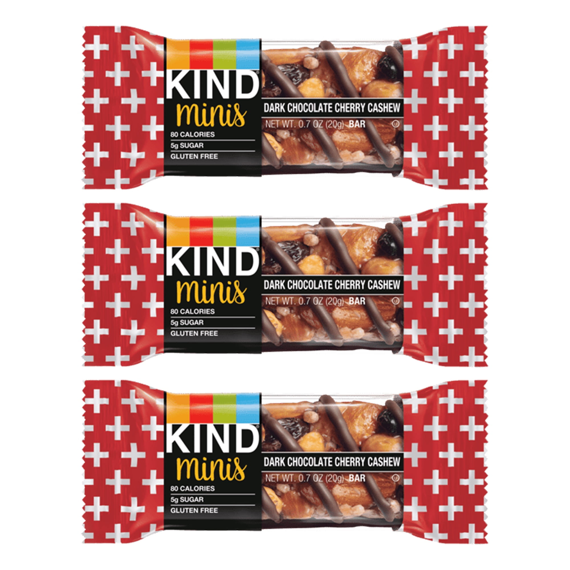 Kind Minis Dark Chocolate Cherry Cashew Snack Bar, Gluten Free, O.7 Oz Per Pack, 3 Pack