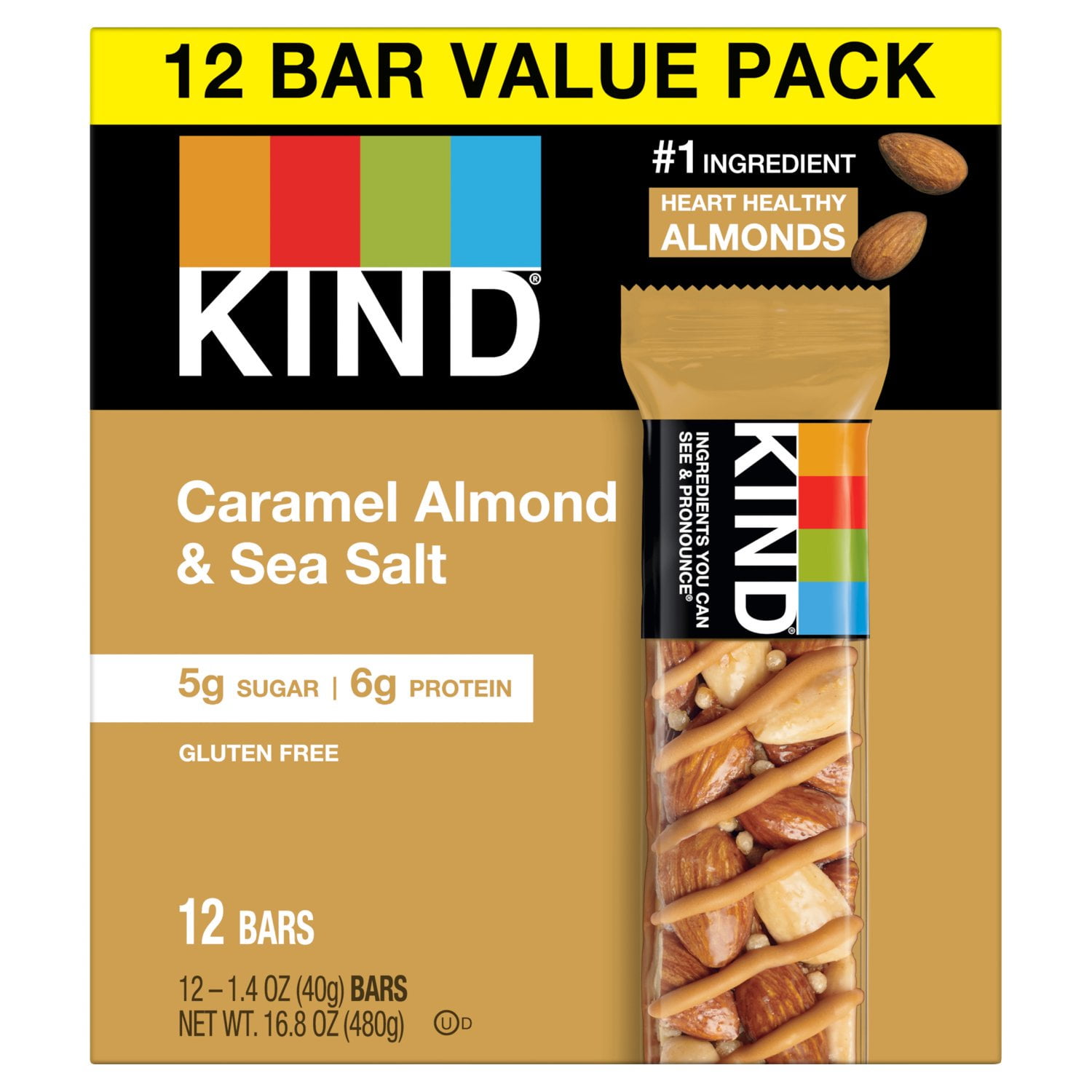 Kind N&S Caramel Almond Sea Salt 12 each