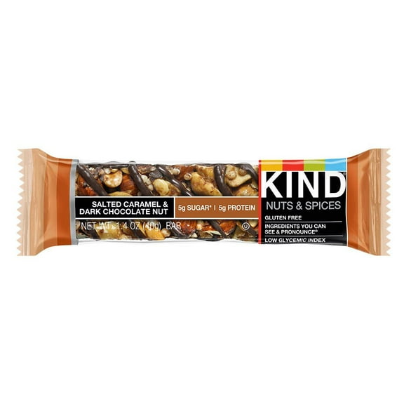 Kind Nuts & Spices Salted Caramel & Dark Chocolate Nut Bar - 1.4 oz (Pack of 2)