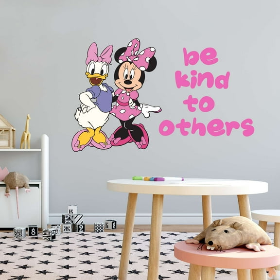 Be Kind To Others Inspiring Quote Wall Decal Decoration Cute Donald Duck Cartoon character Minnie Goofy Daisy Porkey Pluto Mouse Character Kids Cartoon Stickers Decal Cling - Size: 10 In(W) x 8 In(H)