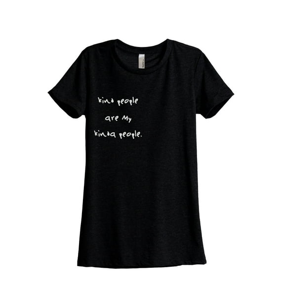 Kind People Are My Kinda People Women's Fashion Relaxed T-Shirt Tee Heather Black 2X-Large