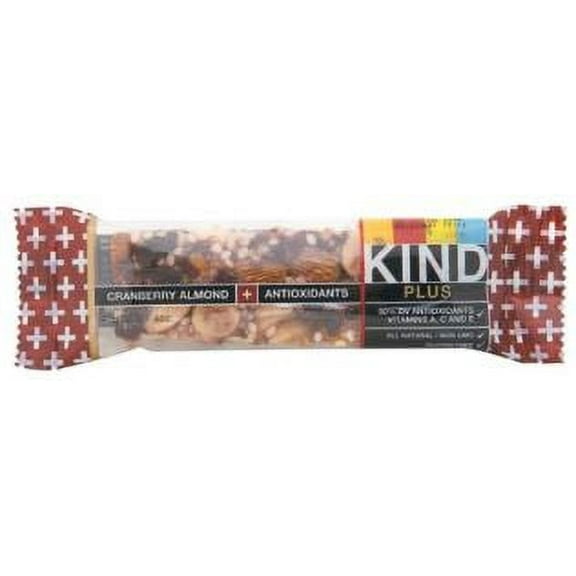 Kind Plus Bar, Cranberry Almond Plus Antioxidants, 1.4 Oz Each (Pack of 2)