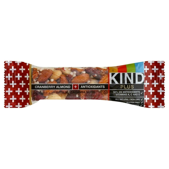 Kind Plus Cranberry Almond + Antioxidants Nutrition Bar - 1.4 oz- Pack of 2