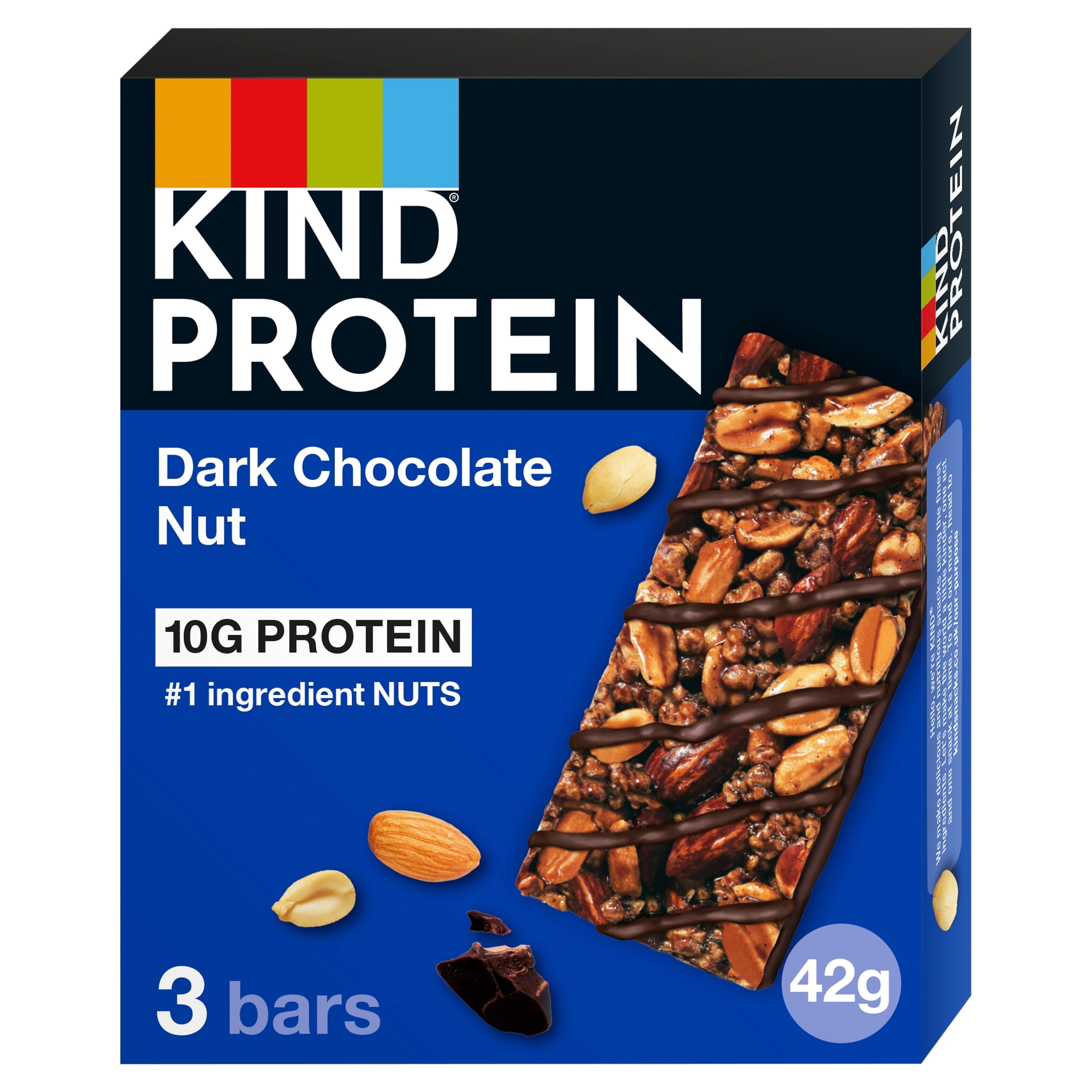 Kind Protein Dark Chocolate Nut Snack Bar 3X42g, Imported from Britain