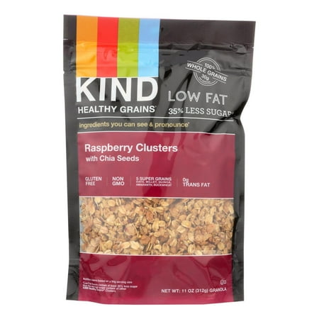 Kind Raspberry With Chia Seeds Grains Clusters, 11 Oz, Pack of 6