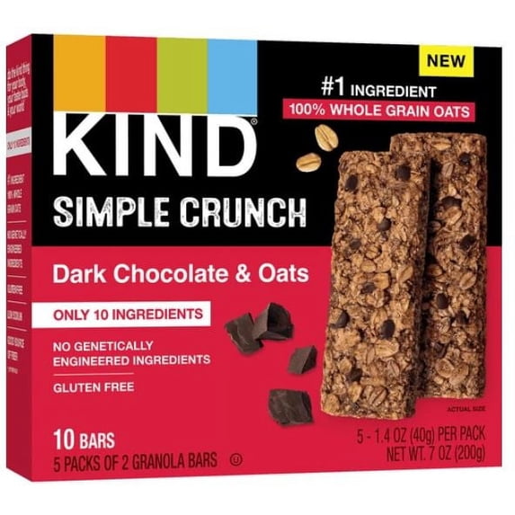 Kind Simple Crunch Granola Bar Dark Chocolate and Oats (Pack of 2)