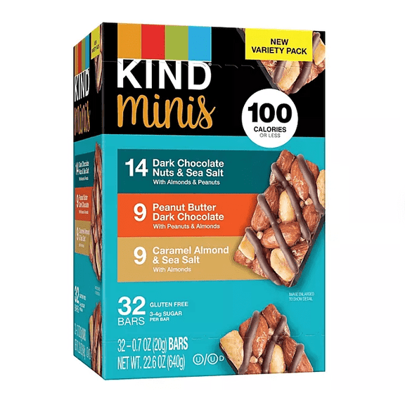Kind Snacks Mini Nut Bar, Variety Pack, 32 ct.