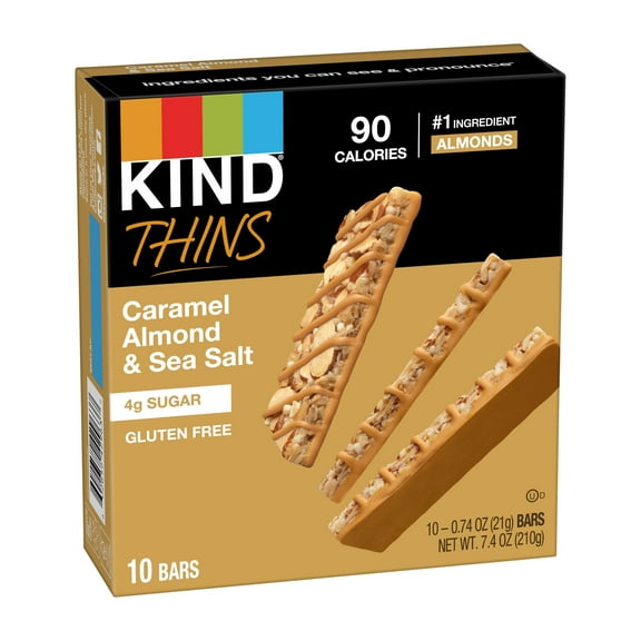 Kind Thins Snack Bars - Caramel Almond & Sea Salt - 10 ct (Pack of 2)