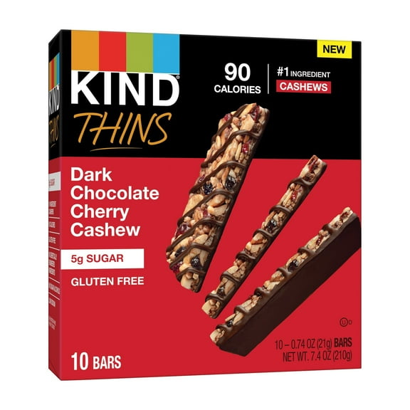 Kind Thins Snack Bars - Dark Chocolate Cherry Cashew - 10 ct