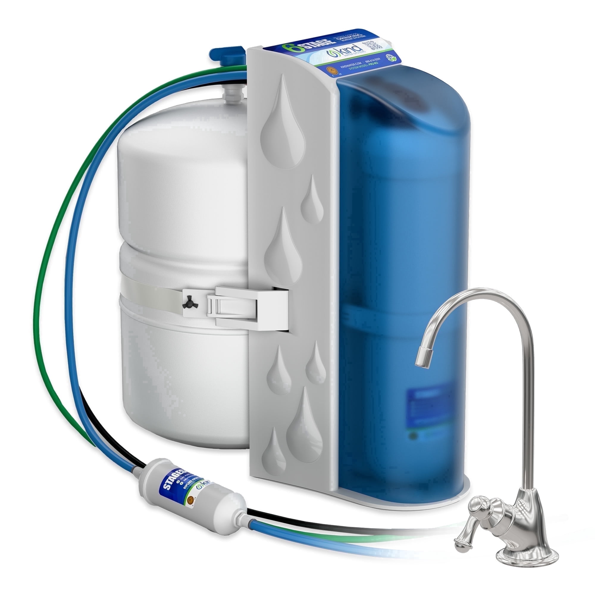 Kind Water 6-Stage Reverse Osmosis Drinking Water System with Chrome Faucet