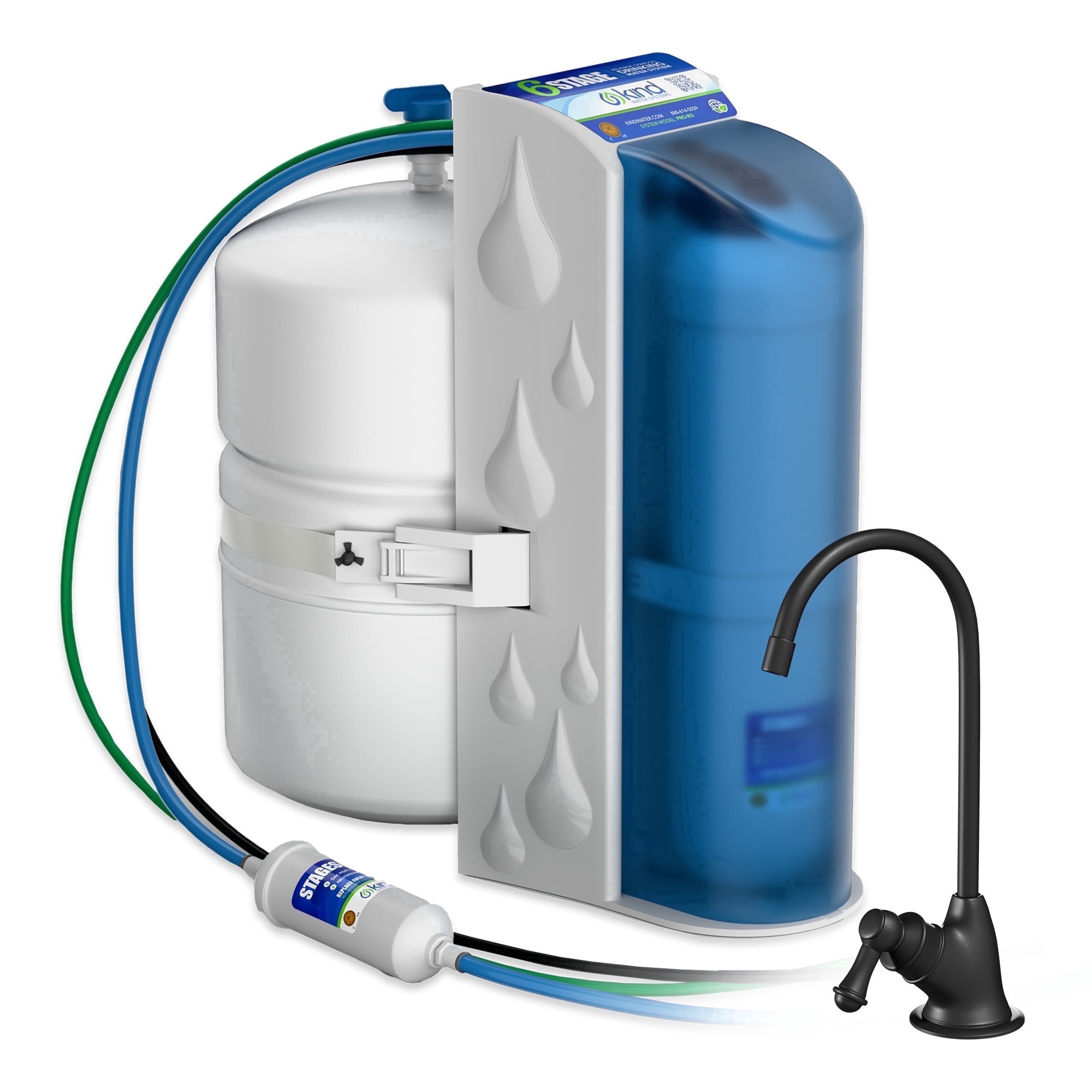 Kind Water 6-Stage Reverse Osmosis Drinking Water System with Oil Rubbed Bronze Faucet